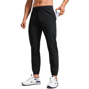 imageCRZ YOGA Athletic Joggers for Men  29quot31quot Lightweight Running Training Pants with Zip Pockets and Ankle ZippersBlack