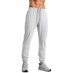 imageCRZ YOGA Athletic Joggers for Men  29quot31quot Lightweight Running Training Pants with Zip Pockets and Ankle ZippersPlatinum Grey