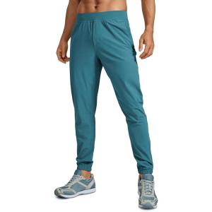 imageCRZ YOGA Athletic Joggers for Men  29quot31quot Lightweight Running Training Pants with Zip Pockets and Ankle ZippersWashed Blue