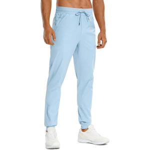 imageCRZ YOGA Athletic Joggers for Men 29quot31quot Lightweight Water Resistant Outdoor Workout Pants with Zip PocketsChambray Blue