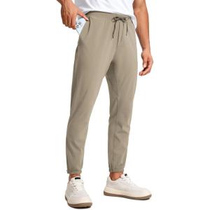 imageCRZ YOGA Mens 4Way Stretch Comfy Athletic Pants  28quot Track Hiking Golf Gym Workout Joggers Work PantsKhali Barley