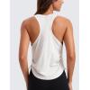 imageCRZ YOGA Pima Cotton Women Racerback Sleeveless Workout Tops Crew Neck Ruched Side Tank Top Athletic Casual Loose ShirtsIce GreyWhite