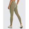 imageCRZ YOGA Womens Brushed Naked Feeling Workout Leggings 25quot  High Waisted Gym Athletic Tummy Control Yoga Pants with PocketsMountain Olive