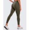 imageCRZ YOGA Womens Brushed Naked Feeling Workout Leggings 25quot  High Waisted Gym Athletic Tummy Control Yoga Pants with PocketsOlive Green