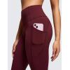 imageCRZ YOGA Womens Brushed Naked Feeling Workout Leggings 25quot  High Waisted Gym Athletic Tummy Control Yoga Pants with PocketsRed Merlot