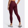 imageCRZ YOGA Womens Brushed Naked Feeling Workout Leggings 25quot  High Waisted Gym Athletic Tummy Control Yoga Pants with PocketsRed Merlot