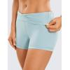 imageCRZ YOGA Womens Naked Feeling Biker Shorts  3 Inches High Waisted Yoga Workout Running Spandex ShortsLight Grayish Blue