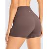 imageCRZ YOGA Womens Naked Feeling Biker Shorts  3 Inches High Waisted Yoga Workout Running Spandex ShortsPurple Taupe