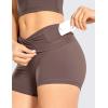 imageCRZ YOGA Womens Naked Feeling Biker Shorts  3 Inches High Waisted Yoga Workout Running Spandex ShortsPurple Taupe