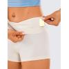 imageCRZ YOGA Womens Naked Feeling Biker Shorts  3 Inches High Waisted Yoga Workout Running Spandex ShortsWhite Apricot