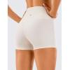 imageCRZ YOGA Womens Naked Feeling Biker Shorts  3 Inches High Waisted Yoga Workout Running Spandex ShortsWhite Apricot