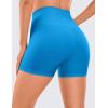 imageCRZ YOGA Womens Naked Feeling Biker Shorts  4 Inches High Waist Yoga Workout Running Gym Spandex ShortsMadagascar Blue