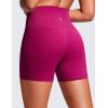 imageCRZ YOGA Womens Naked Feeling Biker Shorts  4 Inches High Waist Yoga Workout Running Gym Spandex ShortsMagenta Purple