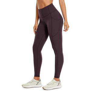 imageCRZ YOGA Womens Brushed Naked Feeling Workout Leggings 25quot  High Waisted Gym Athletic Tummy Control Yoga Pants with PocketsArctic Plum