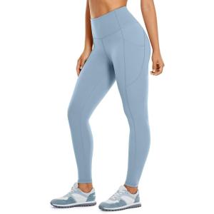 imageCRZ YOGA Womens Brushed Naked Feeling Workout Leggings 25quot  High Waisted Gym Athletic Tummy Control Yoga Pants with PocketsThe Breeze Blue