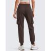 imageCRZ YOGA Cargo Joggers Pants for Women Lightweight Ruched Workout Casual Travel Athletic Hiking Pants with PocketsHot Fudge Brown