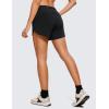 imageCRZ YOGA High Waisted Running Shorts for Women  4 Liner Gym Athletic Workout Shorts with Zipper Pocket BreathableBlack