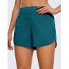 imageCRZ YOGA High Waisted Running Shorts for Women  4 Liner Gym Athletic Workout Shorts with Zipper Pocket BreathableBorealis Green