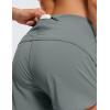 imageCRZ YOGA High Waisted Running Shorts for Women  4 Liner Gym Athletic Workout Shorts with Zipper Pocket BreathableGrey Sage