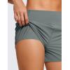 imageCRZ YOGA High Waisted Running Shorts for Women  4 Liner Gym Athletic Workout Shorts with Zipper Pocket BreathableGrey Sage