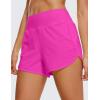 imageCRZ YOGA High Waisted Running Shorts for Women  4 Liner Gym Athletic Workout Shorts with Zipper Pocket BreathableHibiscus Purple