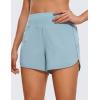 imageCRZ YOGA High Waisted Running Shorts for Women  4 Liner Gym Athletic Workout Shorts with Zipper Pocket BreathableLight Grayish Blue