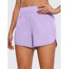 imageCRZ YOGA High Waisted Running Shorts for Women  4 Liner Gym Athletic Workout Shorts with Zipper Pocket BreathableLilac