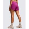 imageCRZ YOGA High Waisted Running Shorts for Women  4 Liner Gym Athletic Workout Shorts with Zipper Pocket BreathableMagenta Purple