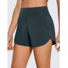 imageCRZ YOGA High Waisted Running Shorts for Women  4 Liner Gym Athletic Workout Shorts with Zipper Pocket BreathableMelanite