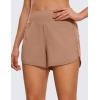 imageCRZ YOGA High Waisted Running Shorts for Women  4 Liner Gym Athletic Workout Shorts with Zipper Pocket BreathableMocha Mousse