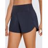 imageCRZ YOGA High Waisted Running Shorts for Women  4 Liner Gym Athletic Workout Shorts with Zipper Pocket BreathableNavy