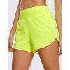 imageCRZ YOGA High Waisted Running Shorts for Women  4 Liner Gym Athletic Workout Shorts with Zipper Pocket BreathableNeon Yellow