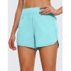 imageCRZ YOGA High Waisted Running Shorts for Women  4 Liner Gym Athletic Workout Shorts with Zipper Pocket BreathableTurquoise