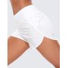 imageCRZ YOGA High Waisted Running Shorts for Women  4 Liner Gym Athletic Workout Shorts with Zipper Pocket BreathableWhite