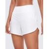 imageCRZ YOGA High Waisted Running Shorts for Women  4 Liner Gym Athletic Workout Shorts with Zipper Pocket BreathableWhite