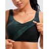 imageCRZ YOGA Butterluxe Womens V Neck Longline Sports Bra  U Back Padded Crop Workout Tank Tops with Built in BraGreen Tiedye Flowers