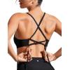 imageCRZ YOGA Womens Bikini Top Lace Up V Neck Swimsuits Crisscross Bathing Suit Swim Sports Bra PaddedBlack