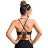 imageCRZ YOGA Womens Bikini Top Lace Up V Neck Swimsuits Crisscross Bathing Suit Swim Sports Bra PaddedBlack