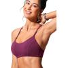 imageCRZ YOGA Womens Bikini Top Lace Up V Neck Swimsuits Crisscross Bathing Suit Swim Sports Bra PaddedFuchsia