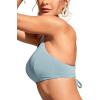 imageCRZ YOGA Womens Bikini Top Lace Up V Neck Swimsuits Crisscross Bathing Suit Swim Sports Bra PaddedLight Grayish Blue