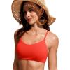 imageCRZ YOGA Womens Bikini Top Lace Up V Neck Swimsuits Crisscross Bathing Suit Swim Sports Bra PaddedPoppy