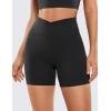 imageCRZ YOGA Womens Butterluxe Crossover Scrunch Butt Biker Shorts 5quot  High Waist No Front Seam Workout Yoga Booty Lift ShortsBlack