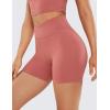 imageCRZ YOGA Womens Butterluxe Crossover Scrunch Butt Biker Shorts 5quot  High Waist No Front Seam Workout Yoga Booty Lift ShortsBriar Rose