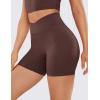 imageCRZ YOGA Womens Butterluxe Crossover Scrunch Butt Biker Shorts 5quot  High Waist No Front Seam Workout Yoga Booty Lift ShortsTaupe