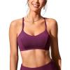 imageCRZ YOGA Womens Bikini Top Lace Up V Neck Swimsuits Crisscross Bathing Suit Swim Sports Bra PaddedFuchsia