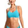 imageCRZ YOGA Womens Bikini Top Lace Up V Neck Swimsuits Crisscross Bathing Suit Swim Sports Bra PaddedTurquoise