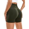 imageCRZ YOGA Womens Butterluxe Crossover Scrunch Butt Biker Shorts 5quot  High Waist No Front Seam Workout Yoga Booty Lift ShortsOlive Green