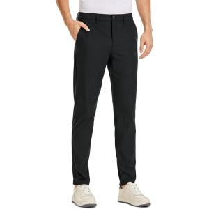 imageCRZ YOGA Mens All Day Comfy Golf Pants  30quot32quot34quot Quick Dry Lightweight Work Casual Trousers with PocketsBlack