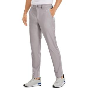 imageCRZ YOGA Mens All Day Comfy Golf Pants  30quot32quot34quot Quick Dry Lightweight Work Casual Trousers with PocketsDark Chrome