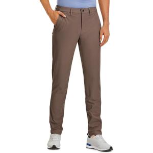 imageCRZ YOGA Mens All Day Comfy Golf Pants  30quot32quot34quot Quick Dry Lightweight Work Casual Trousers with PocketsDark Mocha